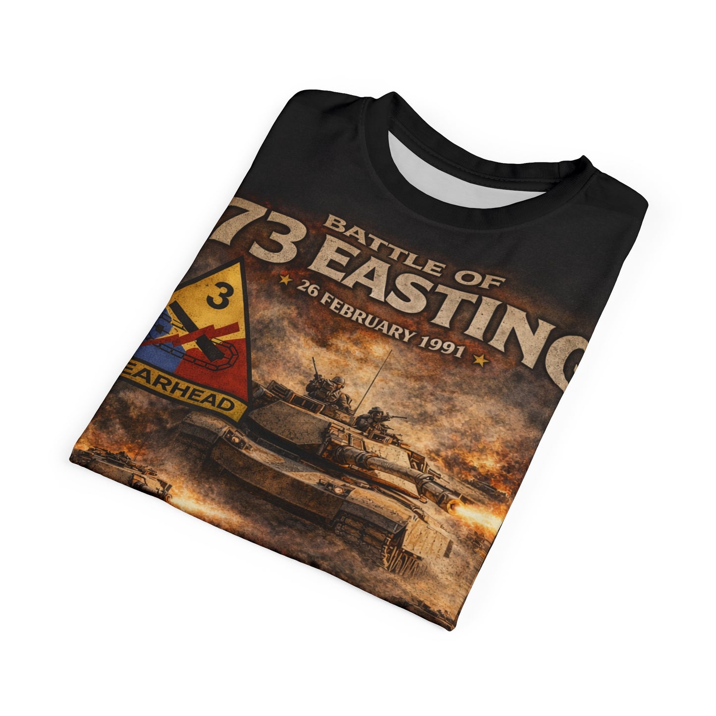 Battle of 73 Easting Veterans Tribute All-Over Print Tee — 3rd Armored Division (Spearhead)