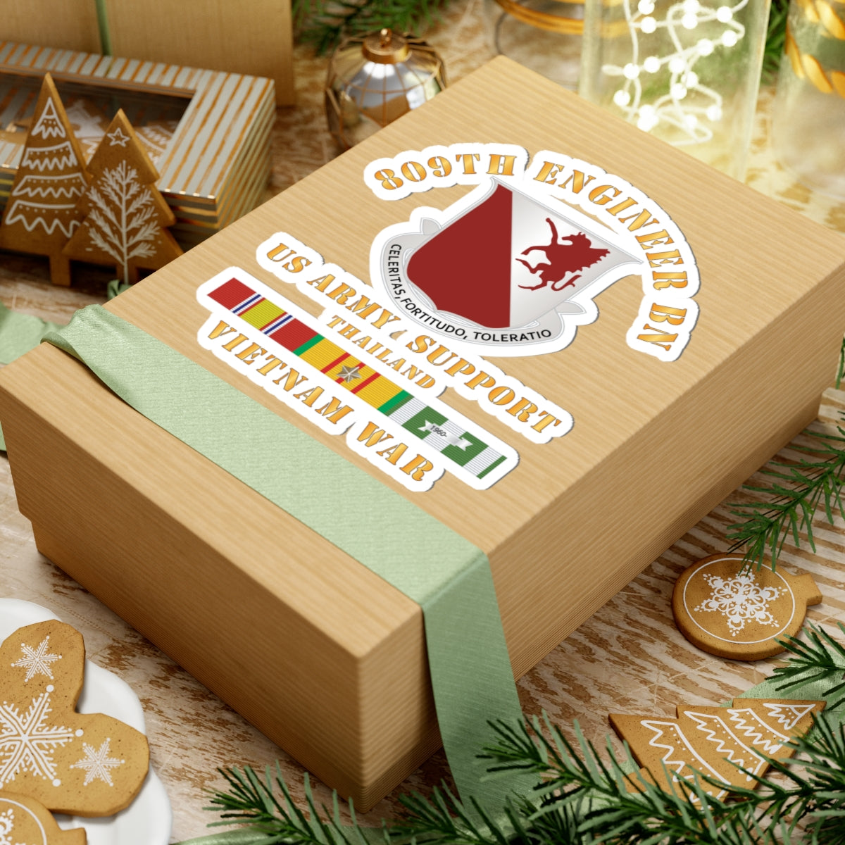 Kiss-Cut Stickers - 809th Engineer Bn - Thailand w VN SVC X 300