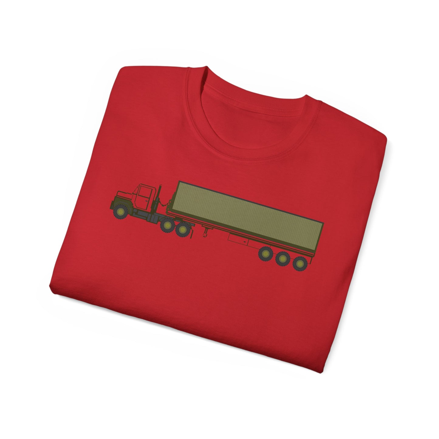 Unisex Ultra Cotton Tee - Vehicle - M915 Tractor with M872 - 40 Ft Container - Side X 300