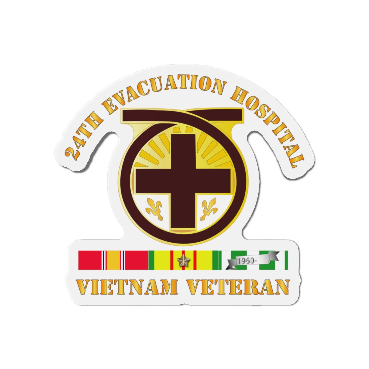 Die-Cut Magnets - 24th Evacuation Hospital - Vietnam Veteran w V N SVC
