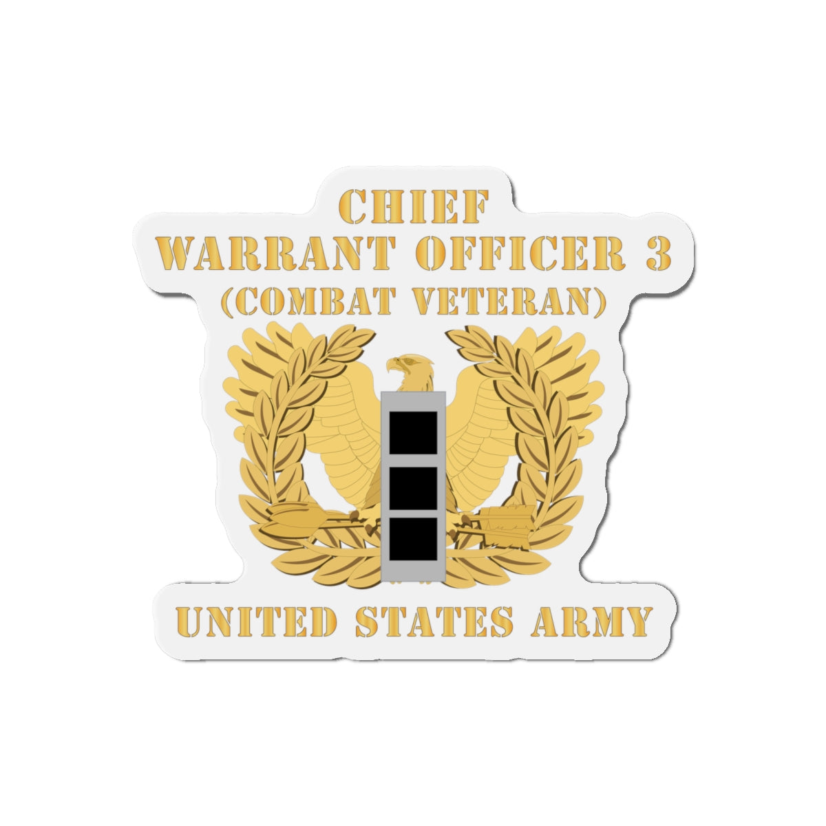 Die-Cut Magnets -SSI -Army - Chief Warrant Officer - CW03 - Combat Veteran - Flat - Eagle and Bar X 300