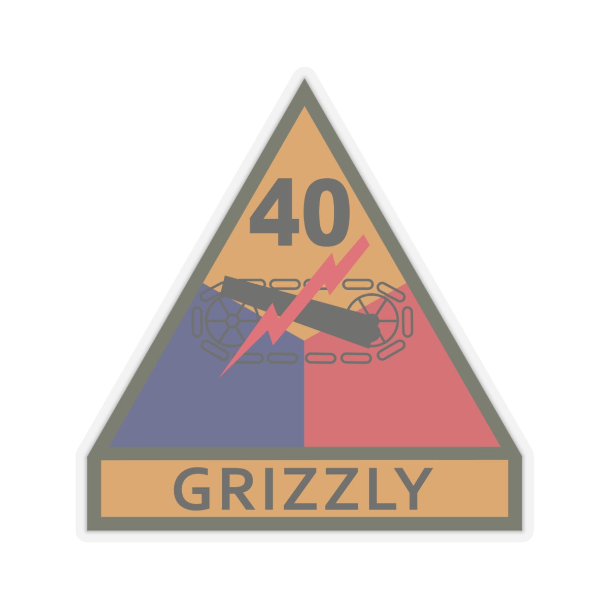 Kiss-Cut Stickers - SSI - 40th Armored Division w Name Tape X 300