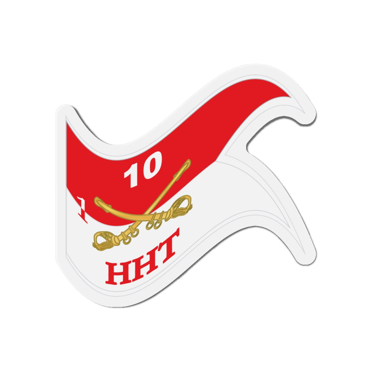 Die-Cut Magnets - Army - HHT - 1st Squadron - 10th Cavalry Guidon - Waving X 300