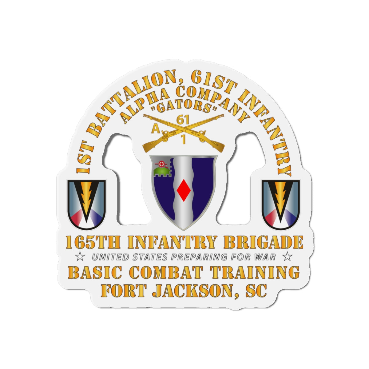 Die-Cut Magnets - Army - A Co 1st Bn 61st Infantry (BCT) - 165th Inf Bde Ft Jackson SC