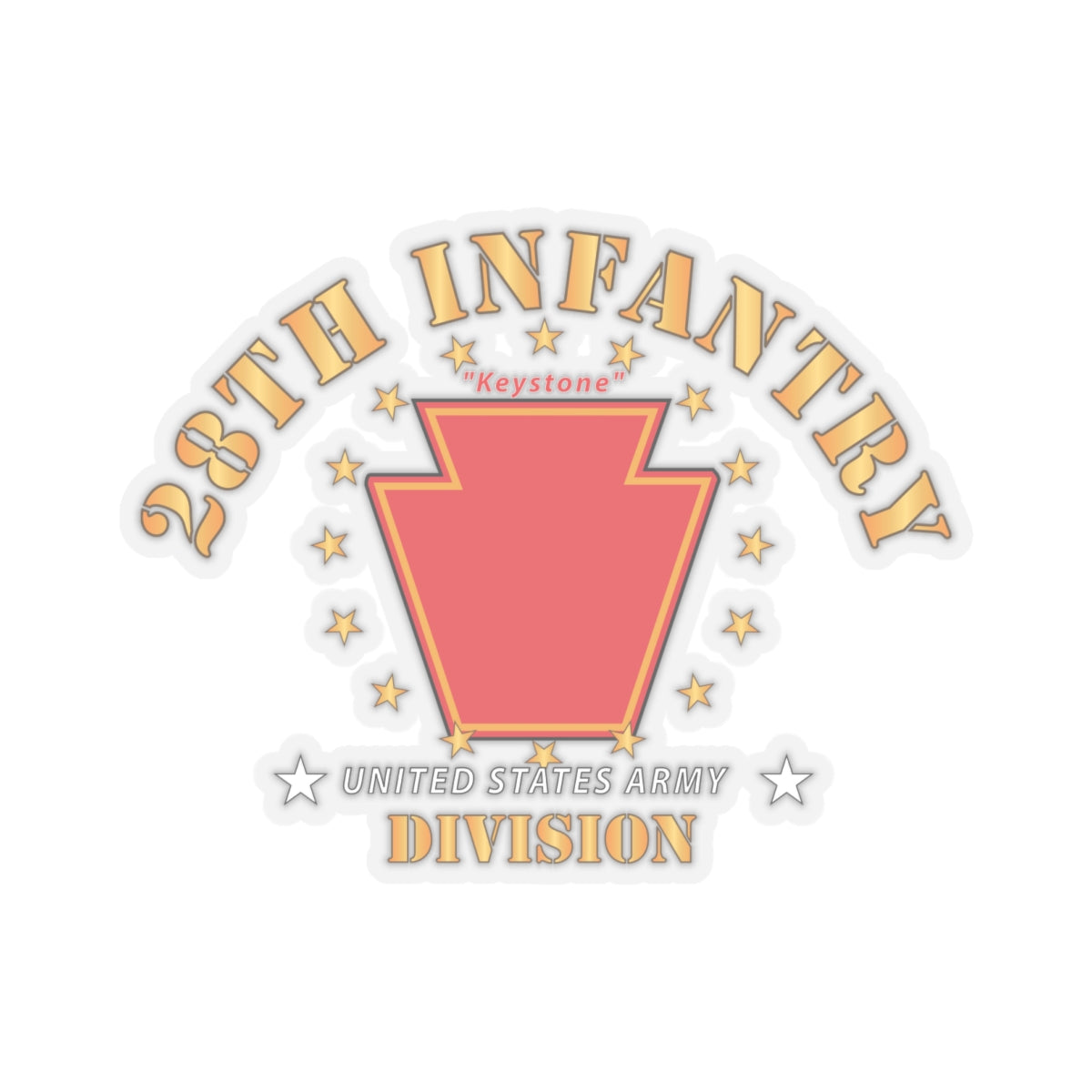 Kiss-Cut Stickers - Army - 28th Infantry Division - Keystone - SSI X 300