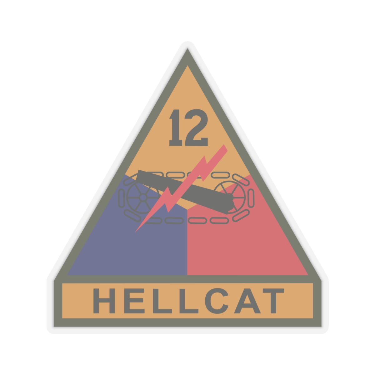 Kiss-Cut Stickers - SSI - 12th Armored Division w Name Tape X 300