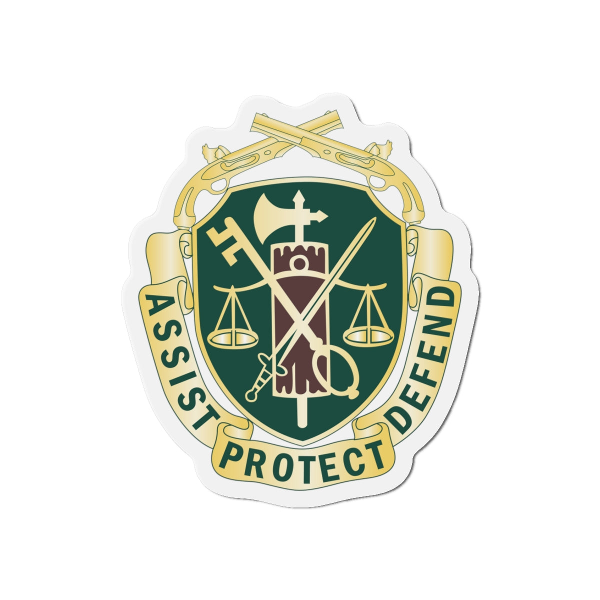 Die-Cut Magnets - Military Police Corps Regimental DUI wo Txt X 300