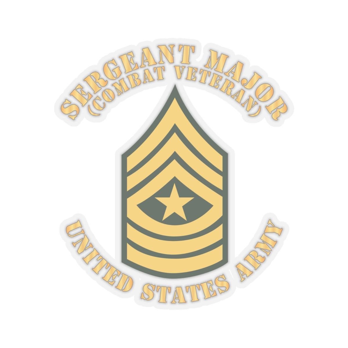 Kiss-Cut Stickers - Army - Sergeant Major - SGM - Combat Veteran - Flat X 300