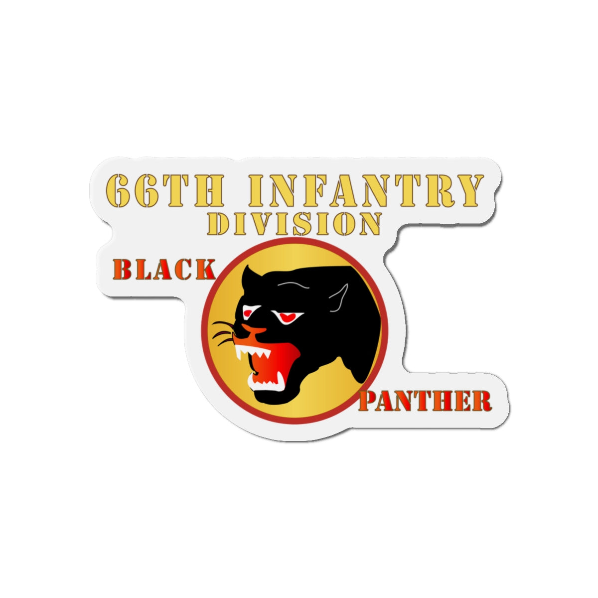 Die-Cut Magnets - Army - 66th Infantry Div - Black Panther X 300