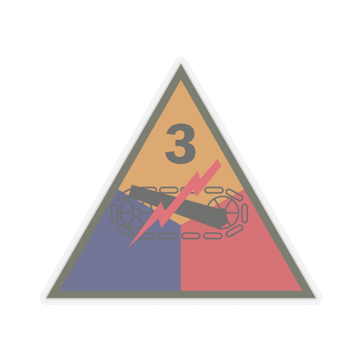 Kiss-Cut Stickers - SSI - 3rd Armored Division X 300
