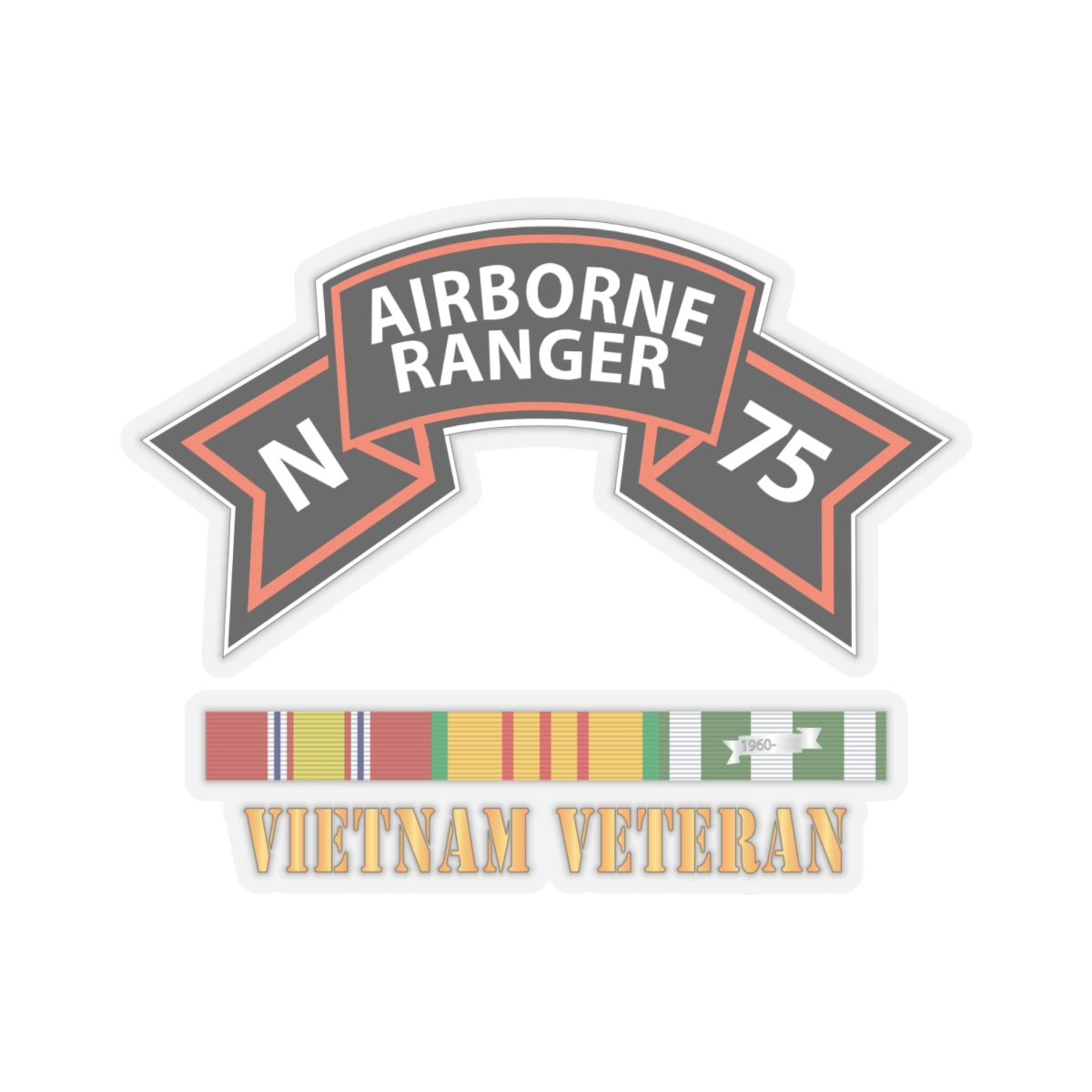 Kiss-Cut Stickers - SOF - N Company Scroll - Vietnam Veteran w VN SVC X 300