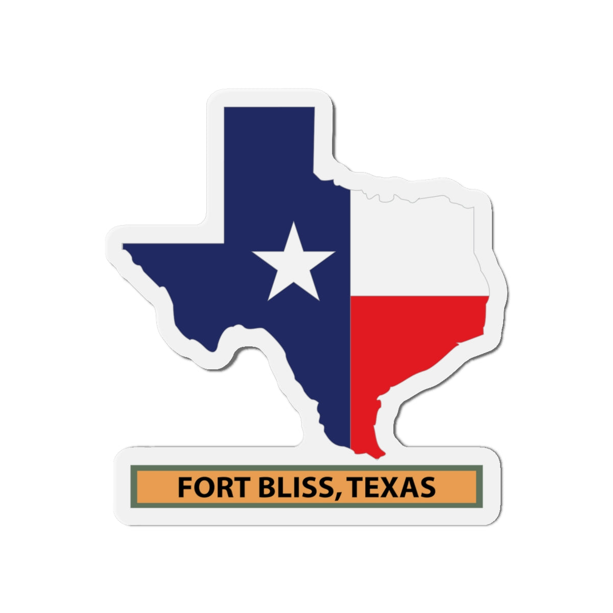 Die-Cut Magnets - Texas Map Overprint with Texas State Flag - Fort Bliss,Texas X 300