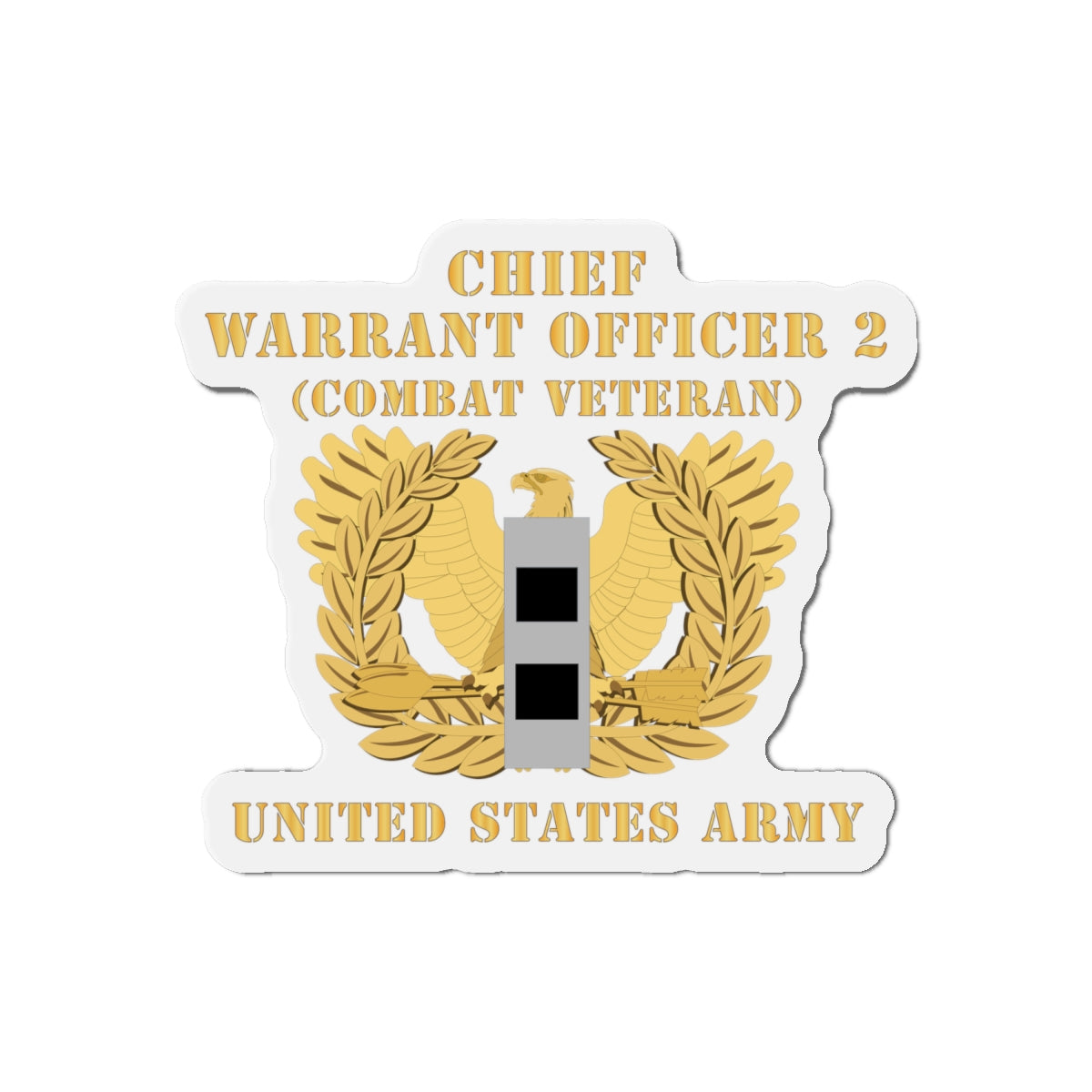 Die-Cut Magnets -SSI -Army - Chief Warrant Officer - CW02 - Combat Veteran - Flat - Eagle and Bar X 300