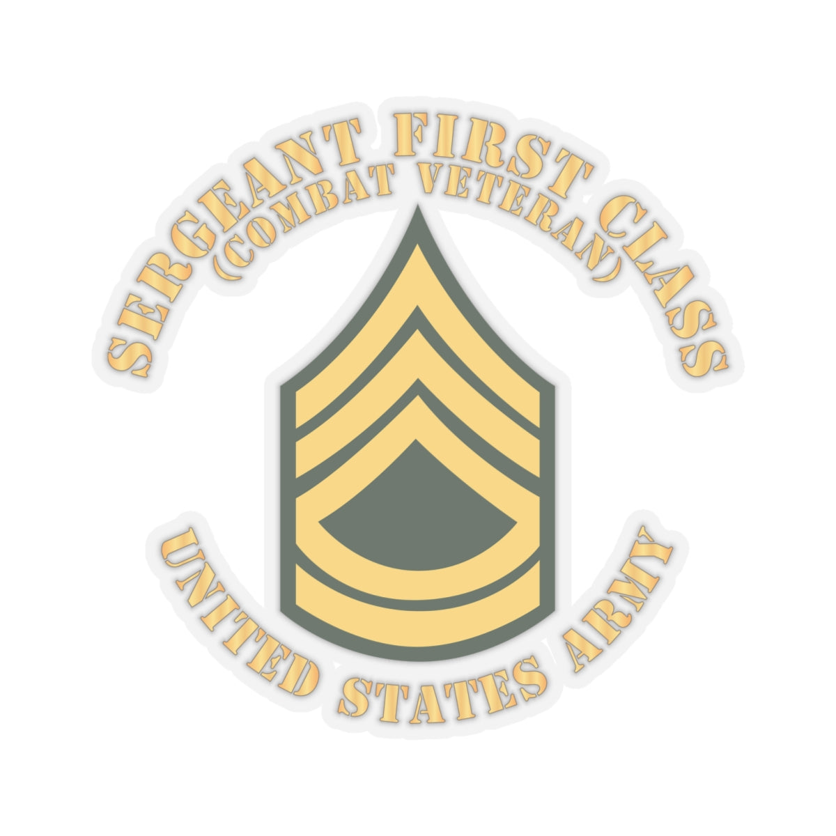 Kiss-Cut Stickers - Army - Sergeant First Class - SFC - Combat Veteran - Flat X 300