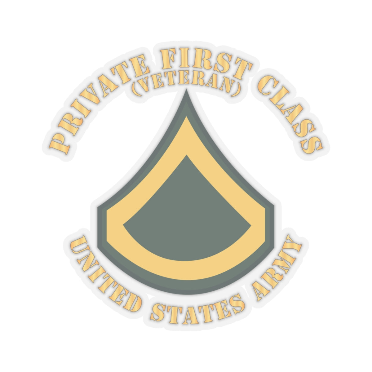 Kiss-Cut Stickers - Army - Private First Class - PFC - Veteran - Flat X 300
