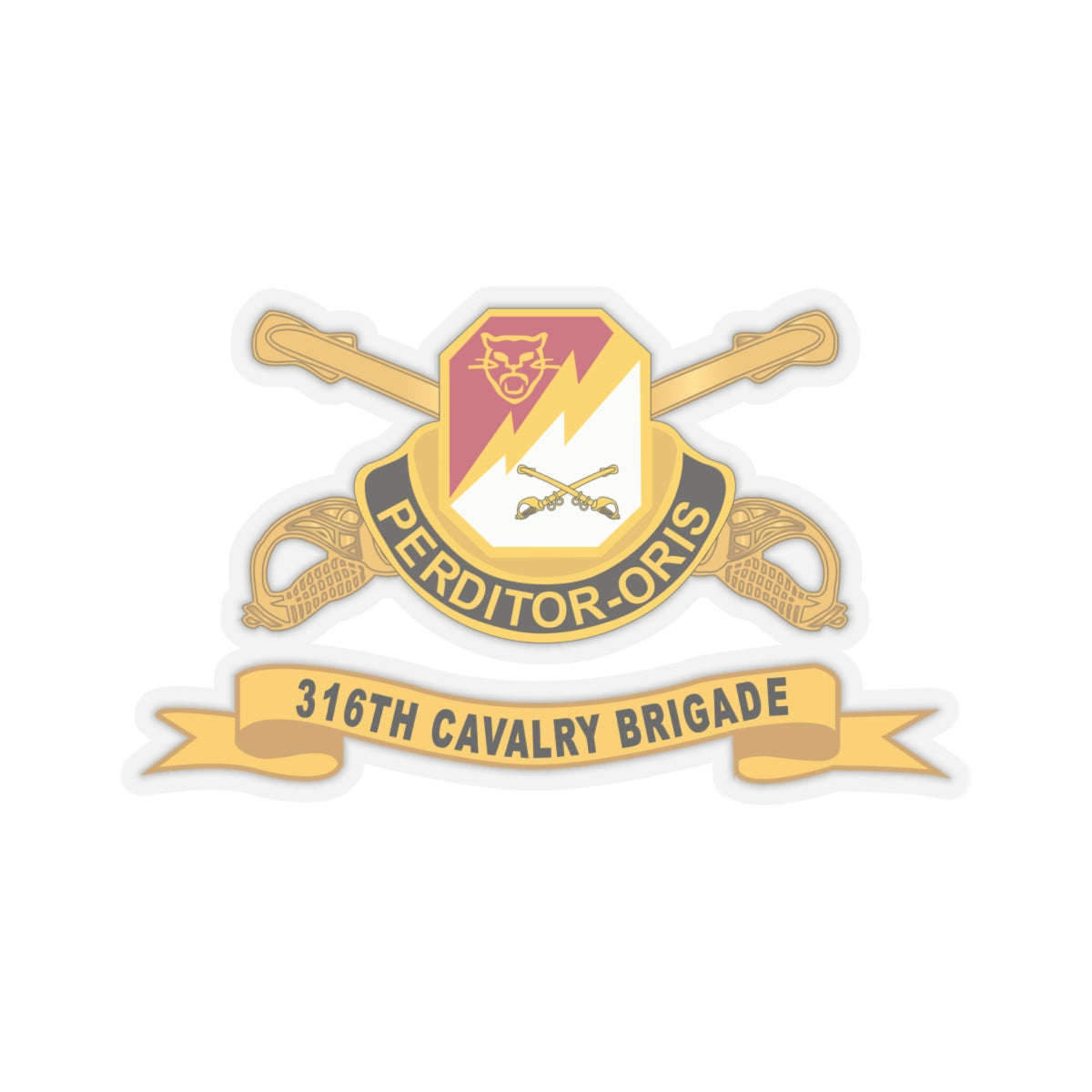 Kiss-Cut Stickers - Army - 316th Cavalry Brigade - DUI w Br - Ribbon X 300