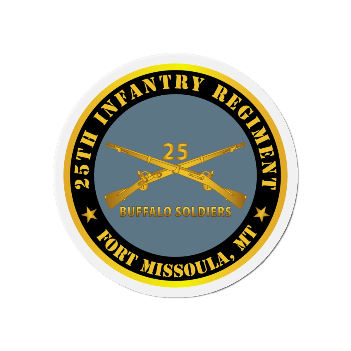 Die-Cut Magnets - 25th Infantry Regiment - Fort Missoula, MT - Buffalo Soldiers w Inf Branch