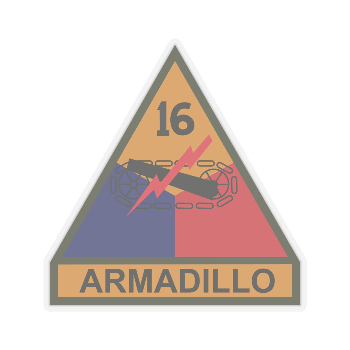 Kiss-Cut Stickers - SSI - 16th Armored Division w Name Tape X 300