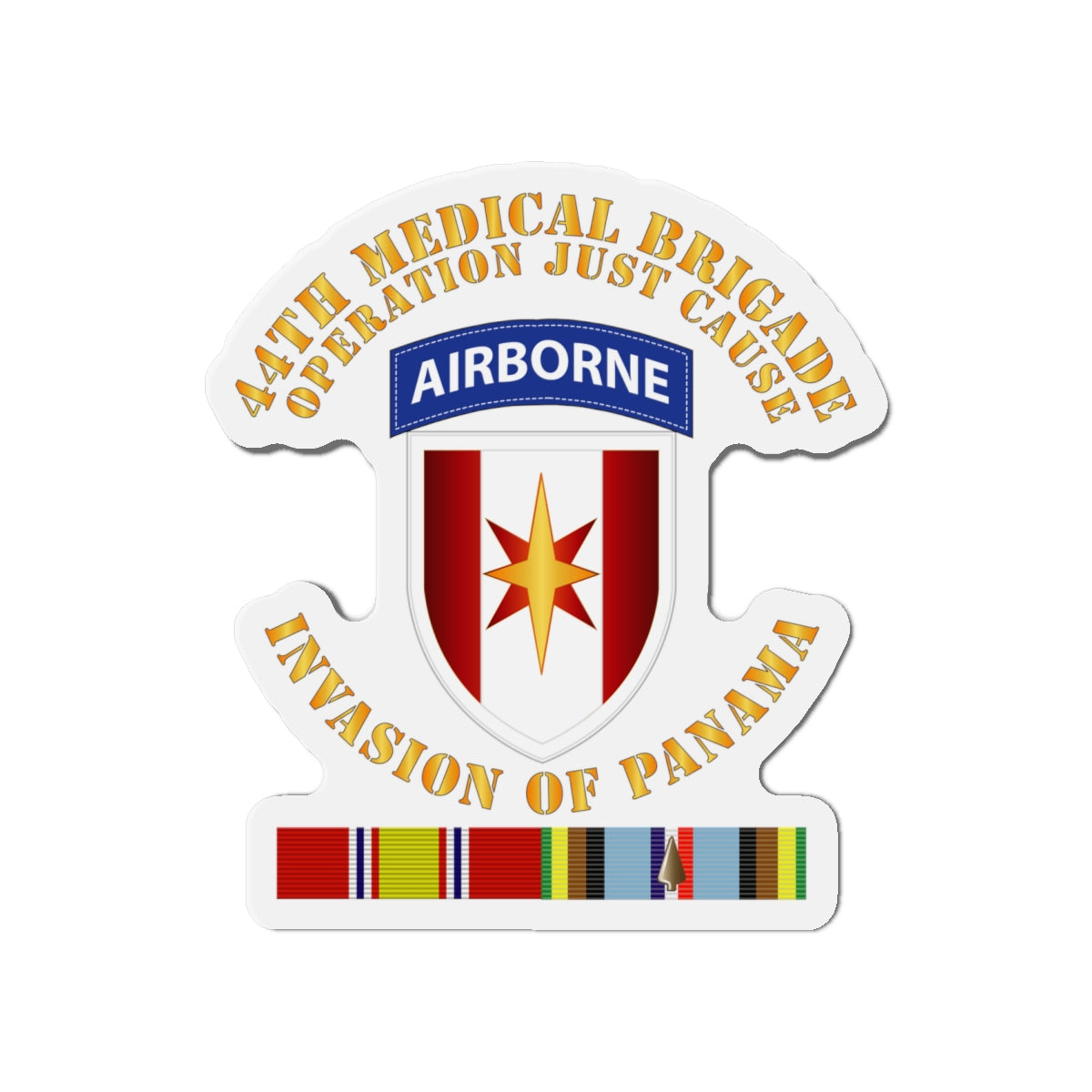 Die-Cut Magnets - Army - Just Cause - 44th Med Bde Operation Just Cause Panama w Svc Ribbons