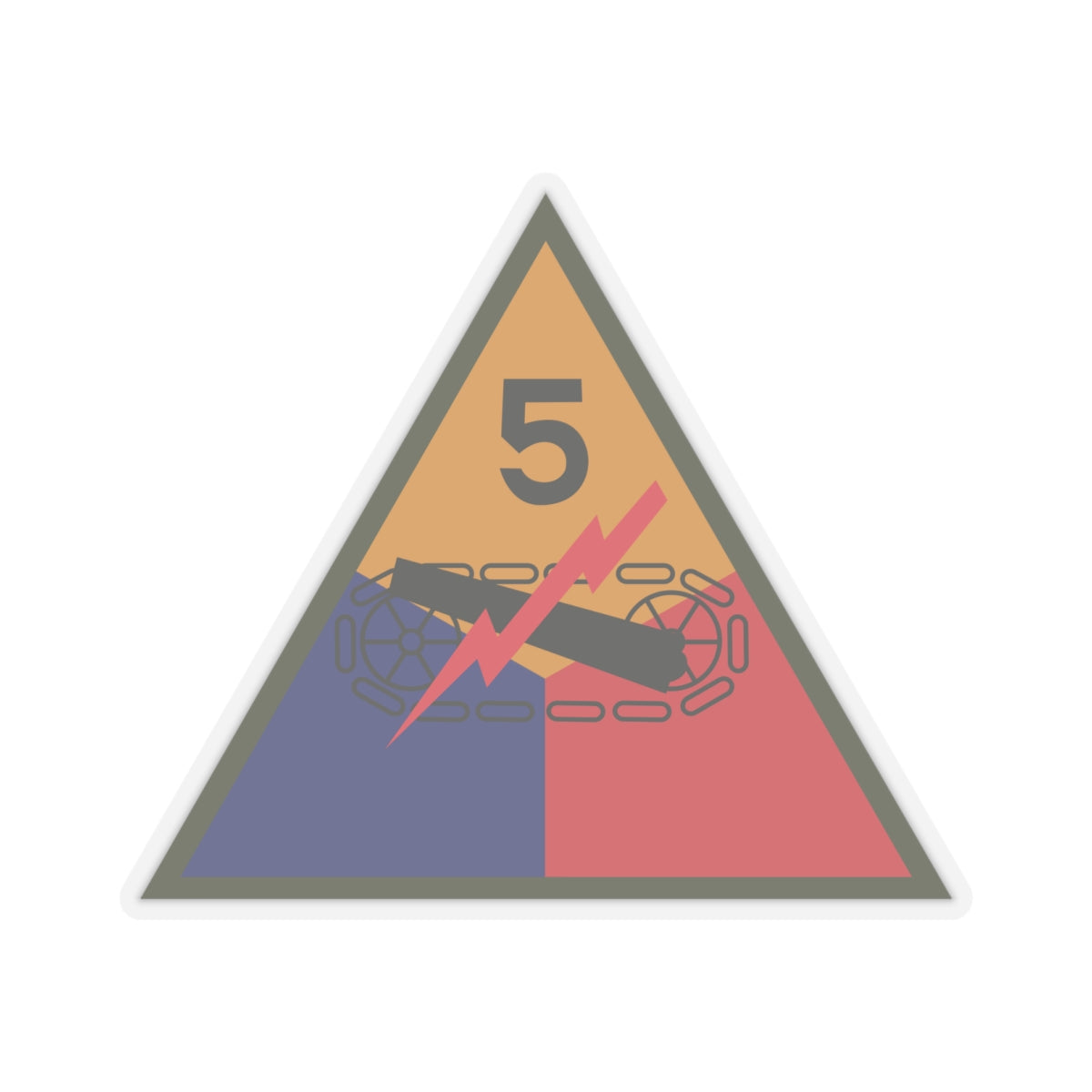 Kiss-Cut Stickers - SSI - 5th Armored Division X 300