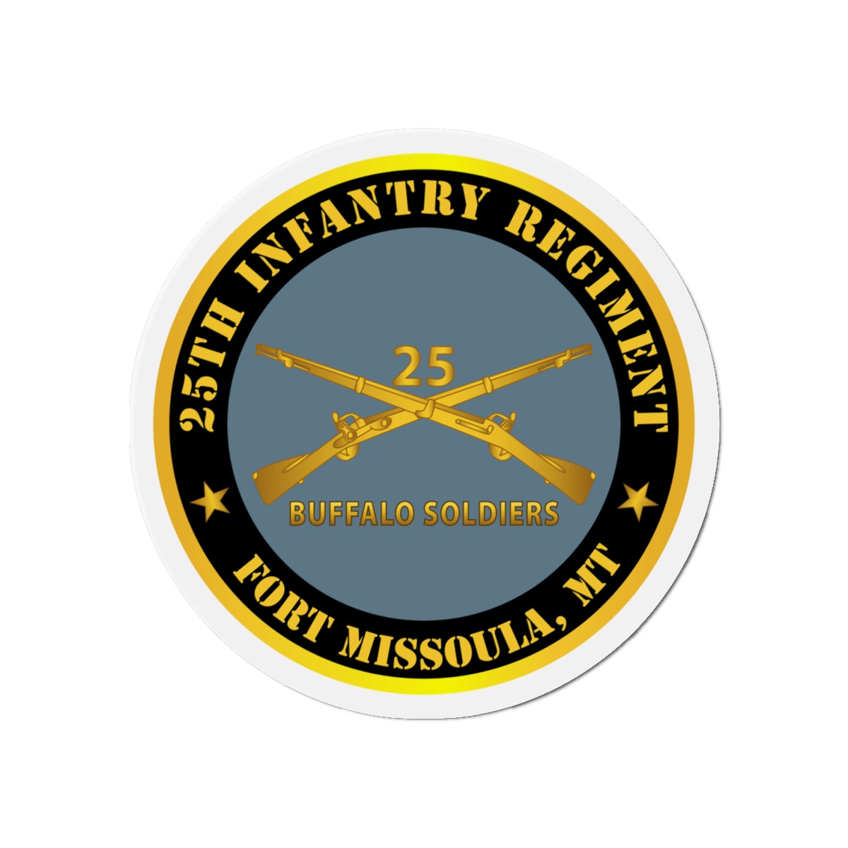 Die-Cut Magnets - 25th Infantry Regiment - Fort Missoula, MT - Buffalo Soldiers w Inf Branch V1