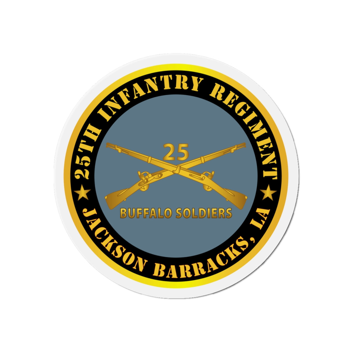 Die-Cut Magnets - 25th Infantry Regiment - Jackson Barracks, LA - Buffalo Soldiers w Inf Branch