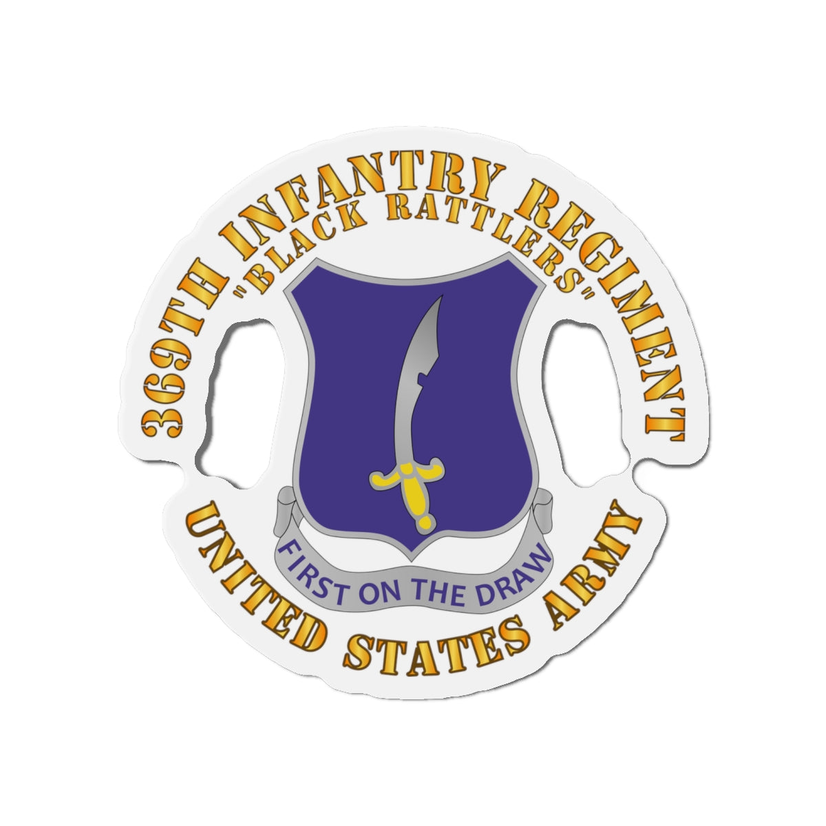Die-Cut Magnets - Army - 369th Infantry Regiment - DUI - First Draw - Black Rattlers