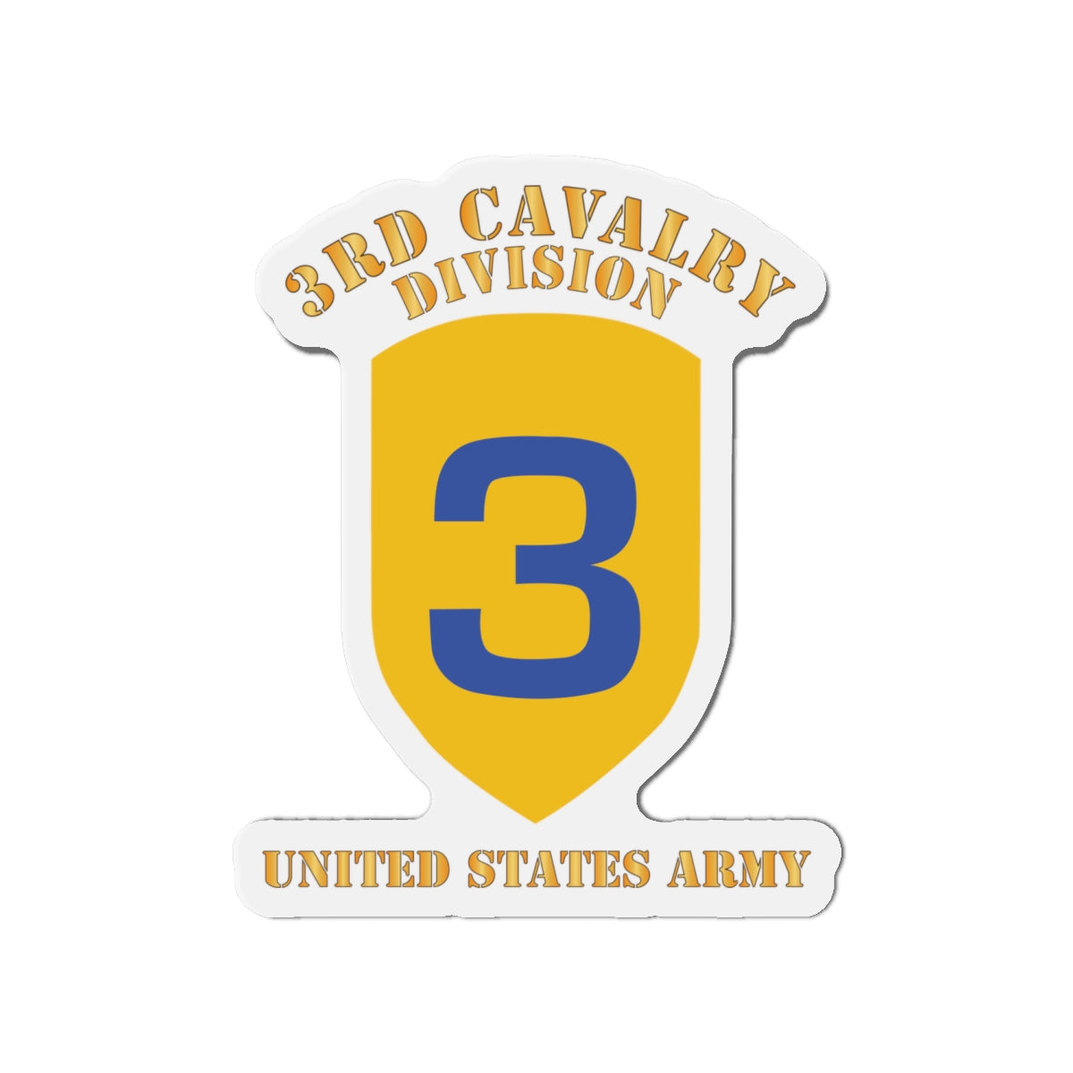 Die-Cut Magnets - Army - SSI - 3rd Cavalry Division - US Army X 300