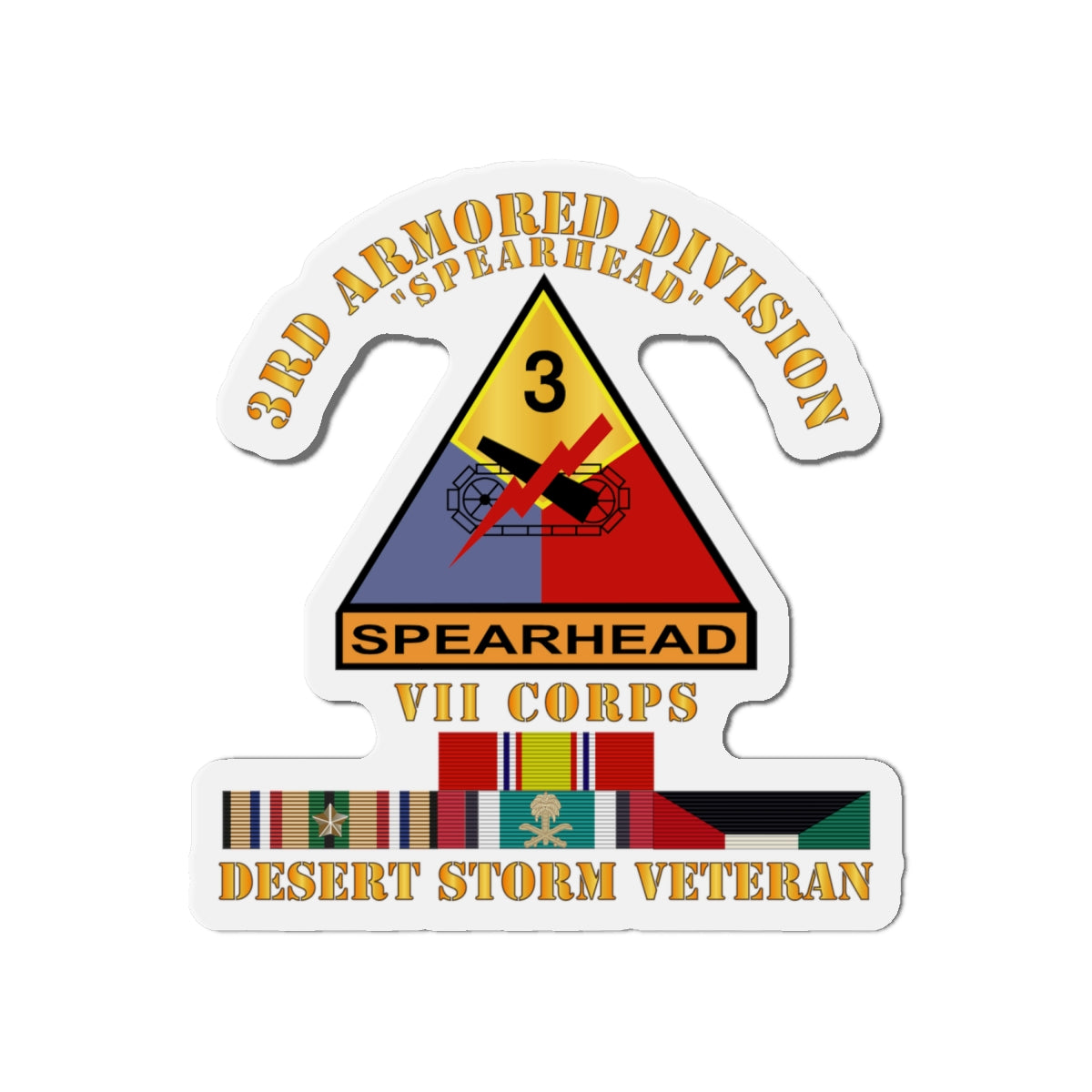 Die-Cut Magnets - 3rd Armored Div - VII Corps - Desert Storm Veteran