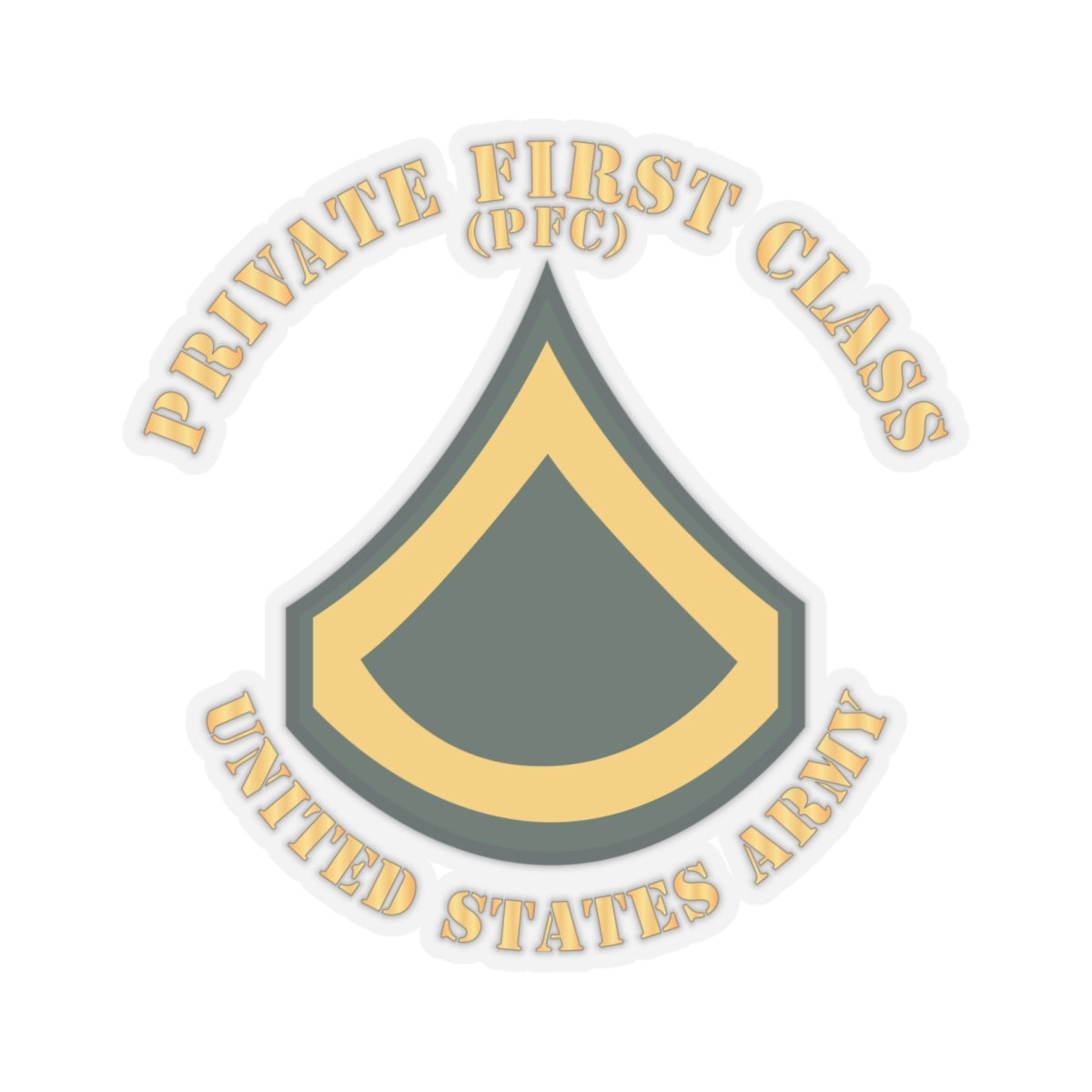 Kiss-Cut Stickers - Army - Private First Class - PFC - Flat X 300