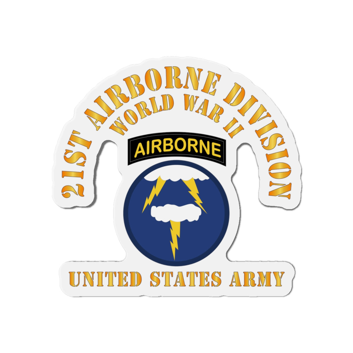 Die-Cut Magnets - Army - SSI - 21st Airborne Infantry Division - WWII - US Army X 300