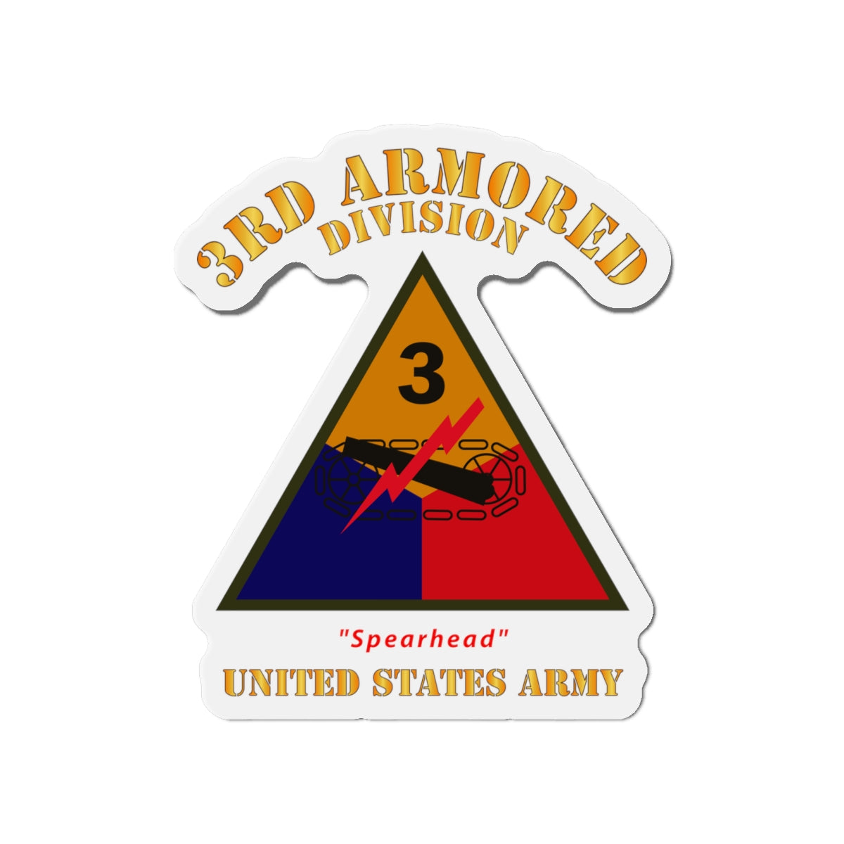 Die-Cut Magnets - Army - SSI - SSI - 3rd Armored Division - Spearhead - US Army X 300