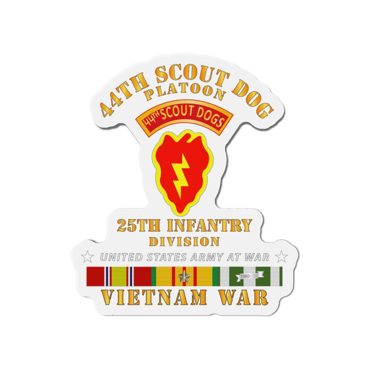 Die-Cut Magnets - Army - 44th Scout Dog Platoon 25th Infantry Div - VN SVC