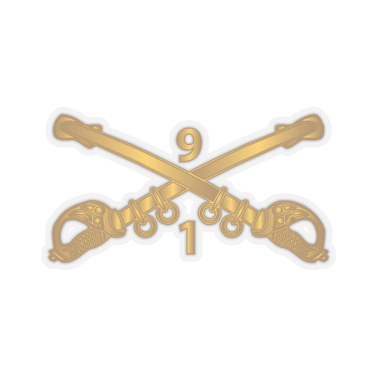Kiss-Cut Stickers - Army - 1st Battalion, 9th Cavalry Branch wo Txt X 300