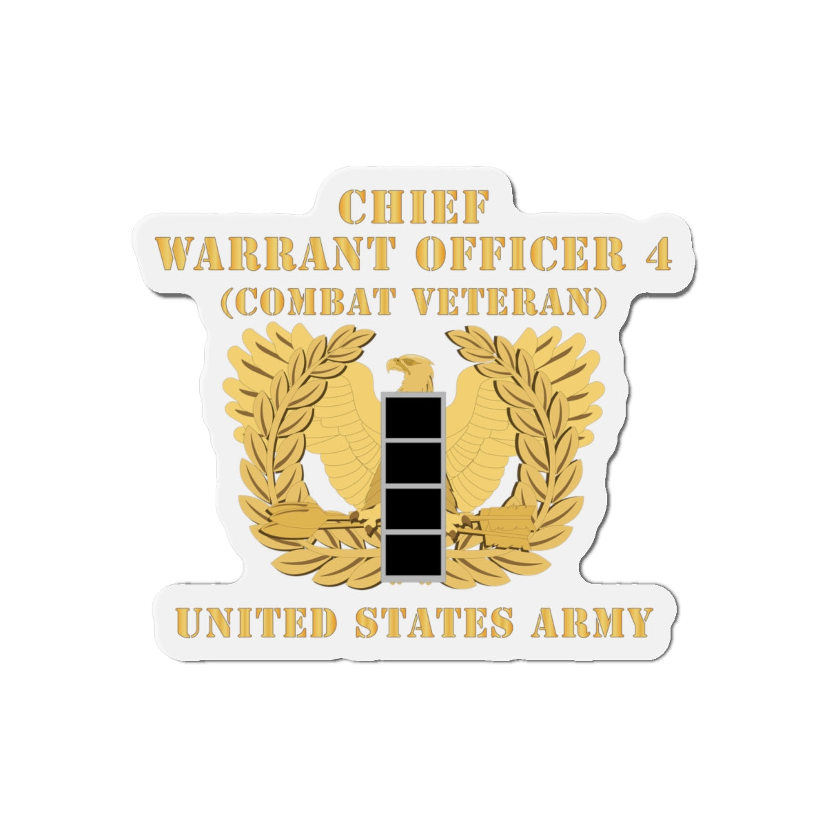 Die-Cut Magnets -SSI - Army - Chief Warrant Officer - CW04 - Combat Veteran - Flat - Eagle and Bar X 300