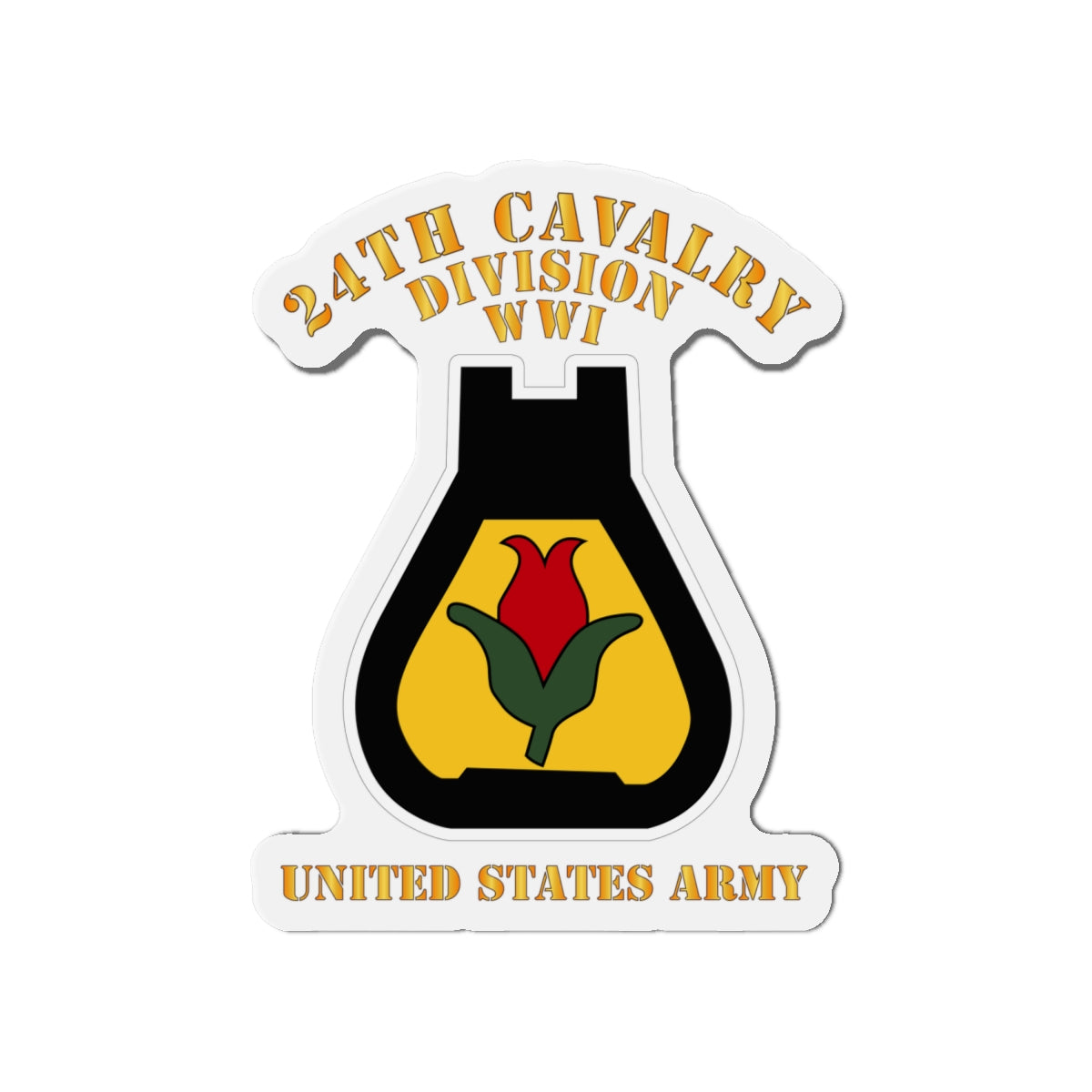 Die-Cut Magnets - Army - SSI - 24th Cavalry Division - WWI - US Army X 300