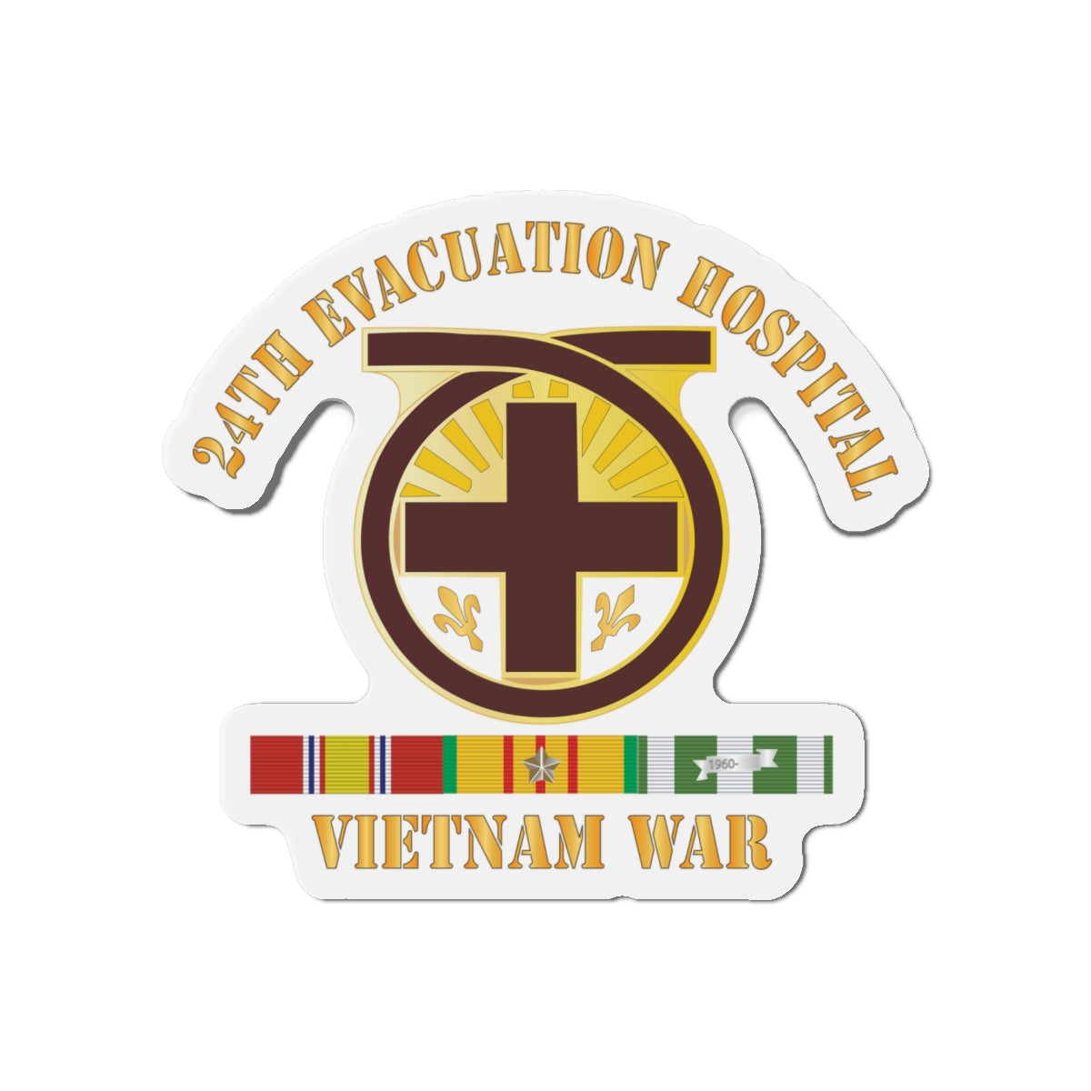Die-Cut Magnets - 24th Evacuation Hospital - Vietnam War w V N SVC X 300