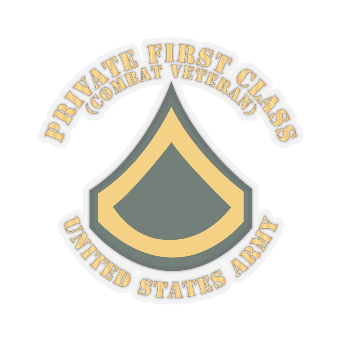 Kiss-Cut Stickers - Army - Private First Class - PFC - Combat Veteran - Flat X 300