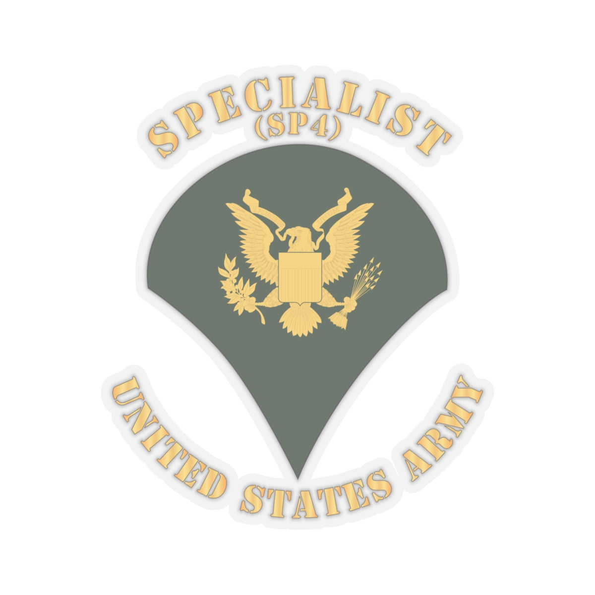 Kiss-Cut Stickers - Army - Specialist - SP4 - Flat X 300