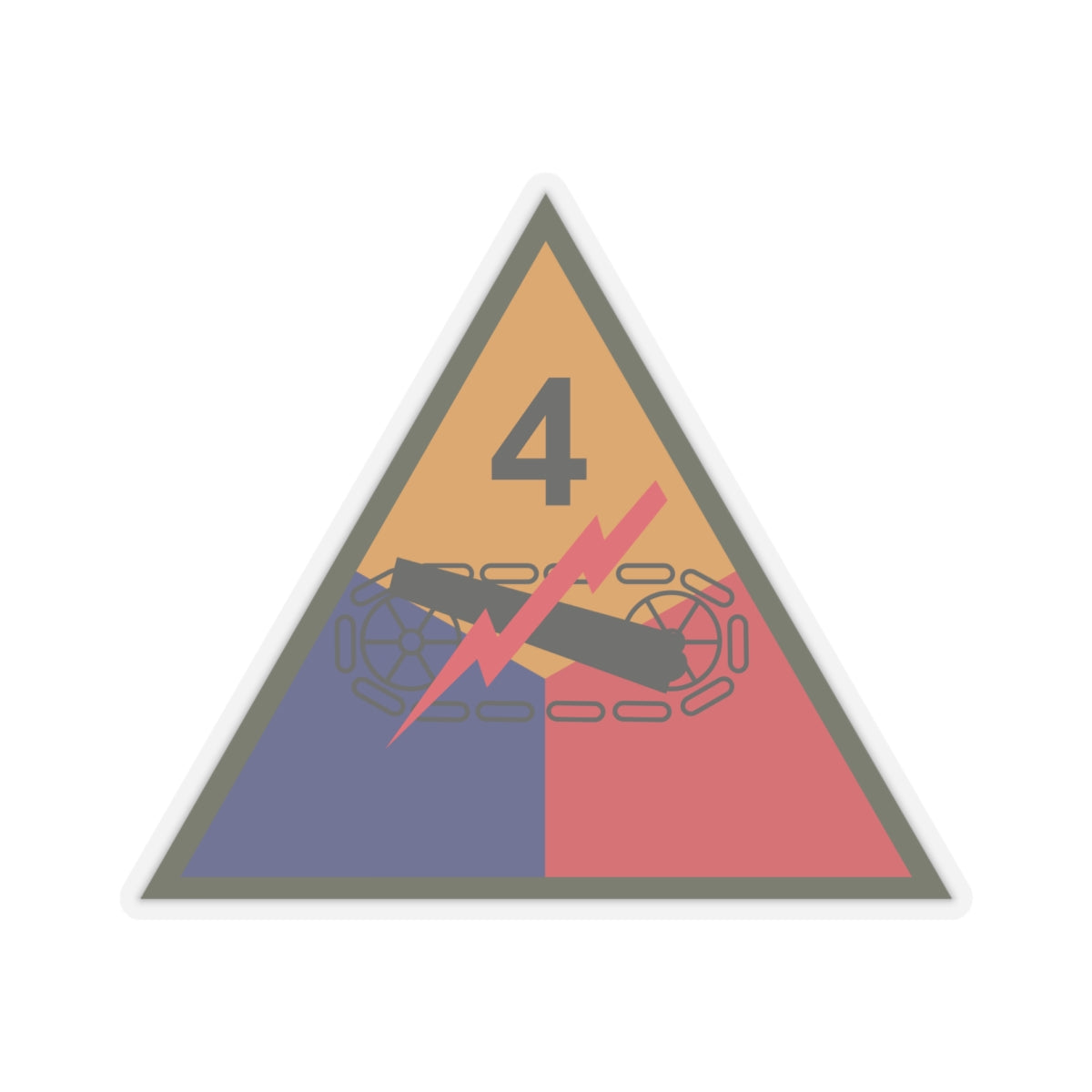 Kiss-Cut Stickers - SSI - 4th Armored Division X 300