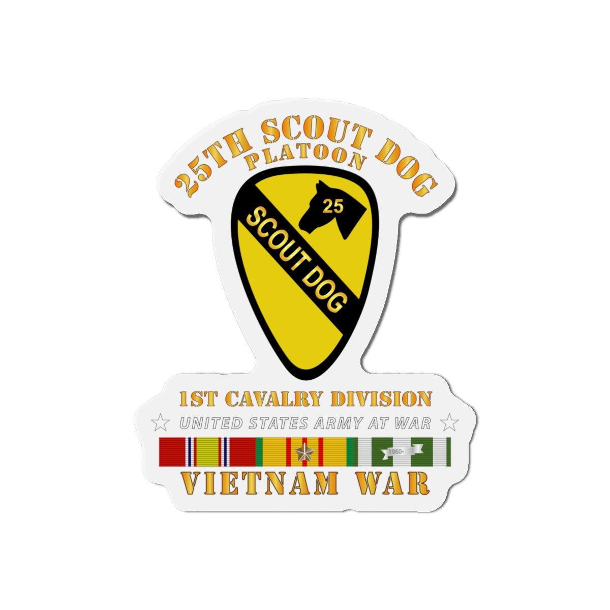 Die-Cut Magnets - 25th Scout Dog Platoon 1st Cav - VN SVC