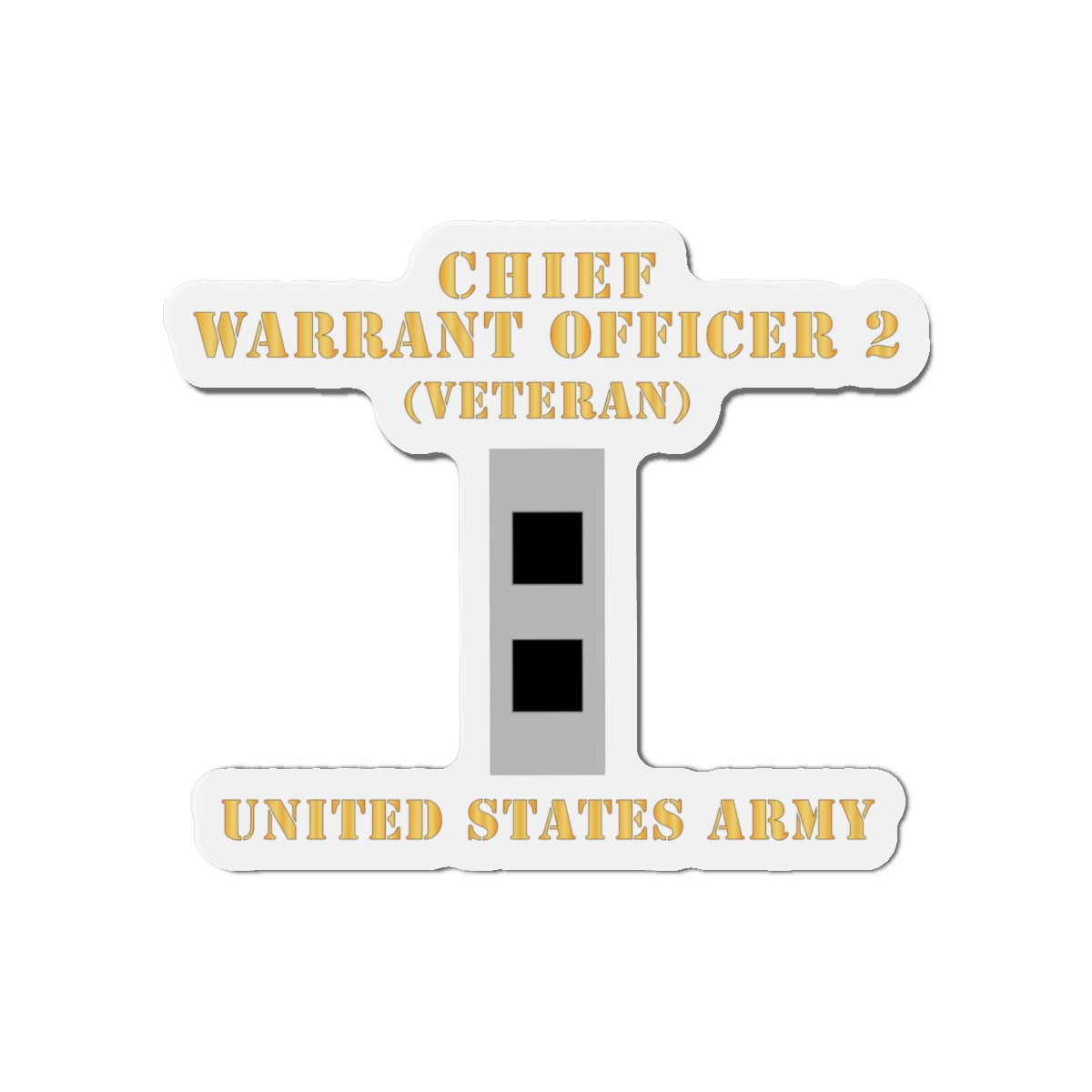 Die-Cut Magnets -SSI - Army - Chief Warrant Officer 2 - CW02 - Flat - Veteran X 300