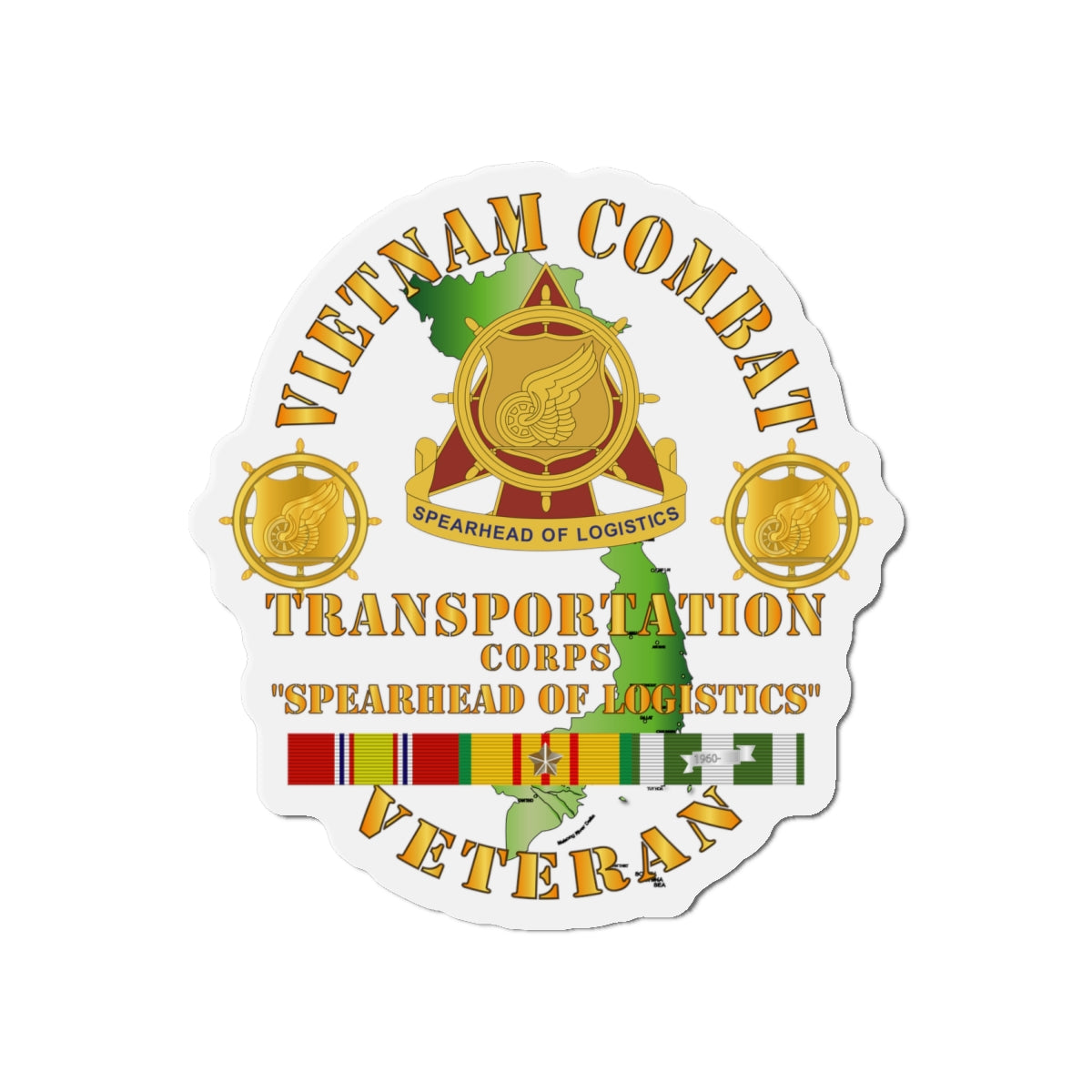 Die-Cut Magnets - Army - Vietnam Combat Vet - Transportation Corps w VN SVC X 300