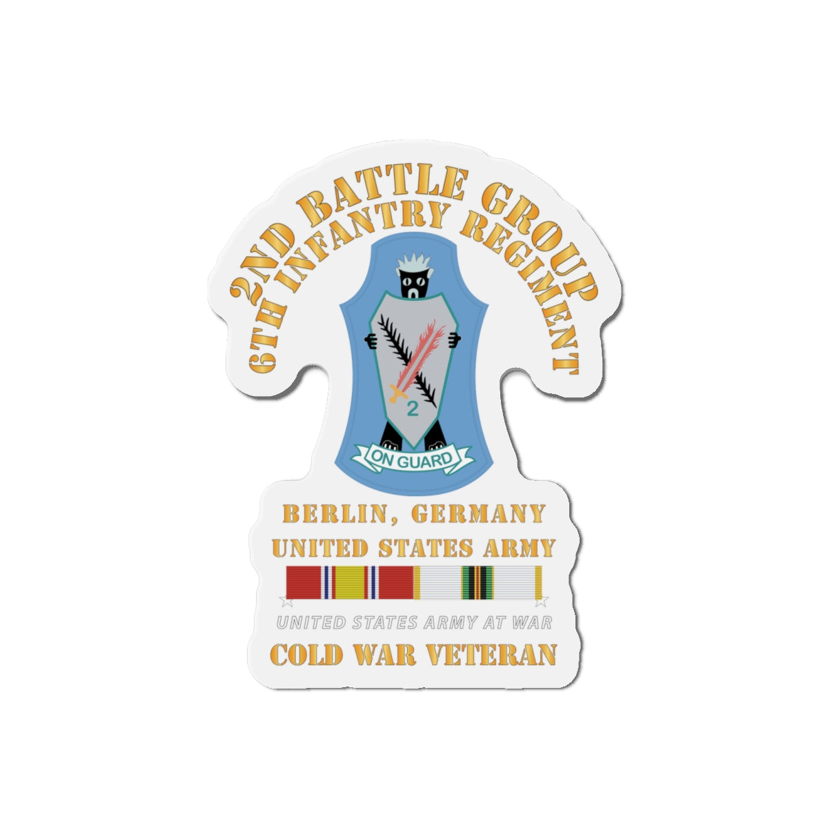Die-Cut Magnets -SSI - 2nd Battlegroup - 6th Infantry Regt - Berlin Bde, Germany - COLD SVC X 300