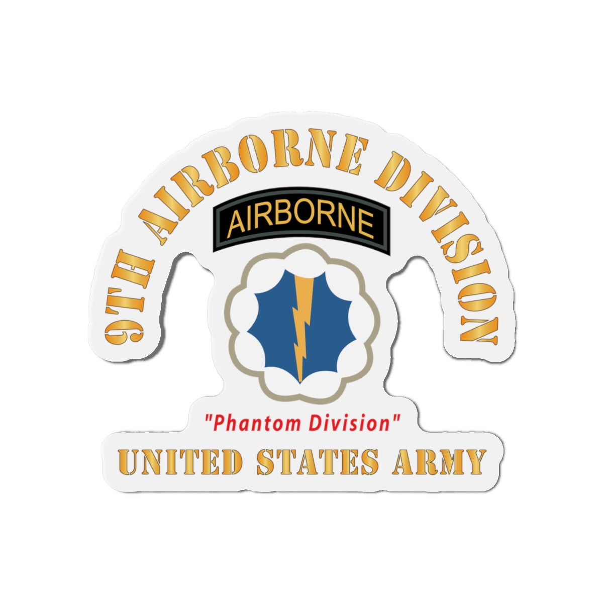 Die-Cut Magnets - Army - SSI - 9th Airborne Division - Phantom Division - US Army X 300