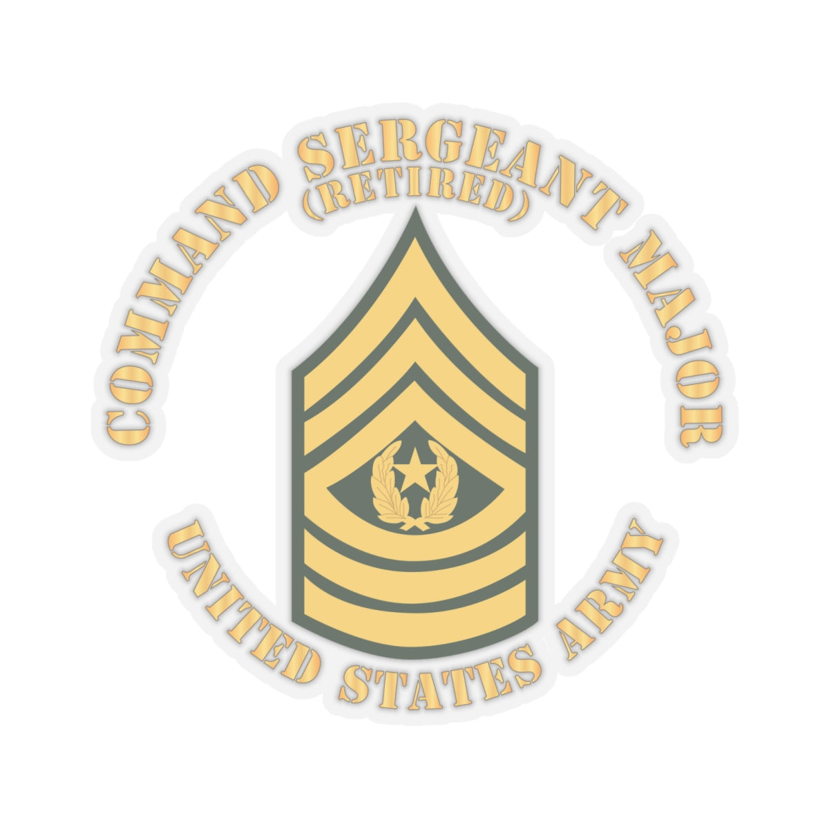 Kiss-Cut Stickers - Army - Command Sergeant Major - CSM - Retired - Flat X 300