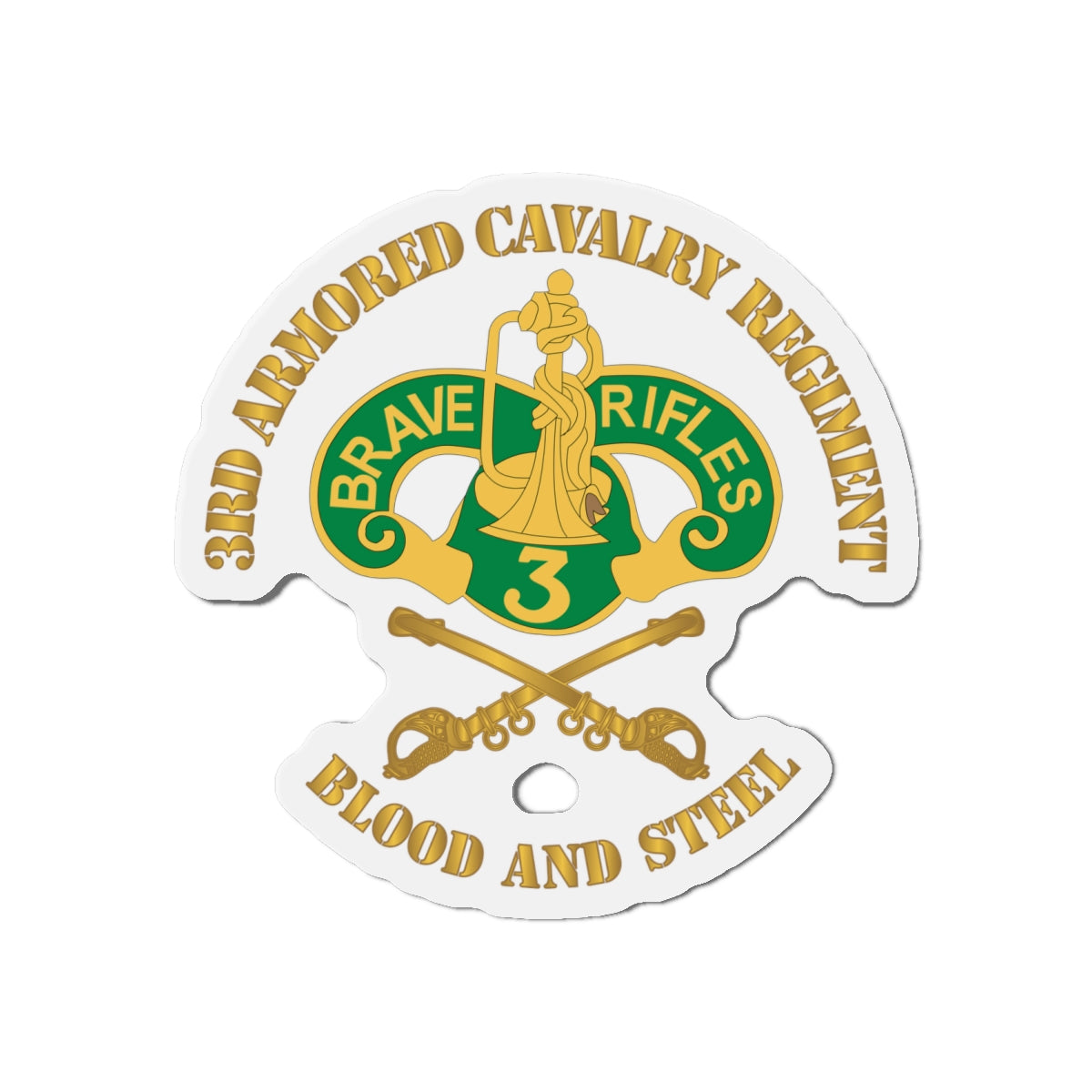 Die-Cut Magnets - 3rd Armored Cavalry Regiment DUI - Blood and Steel X 300