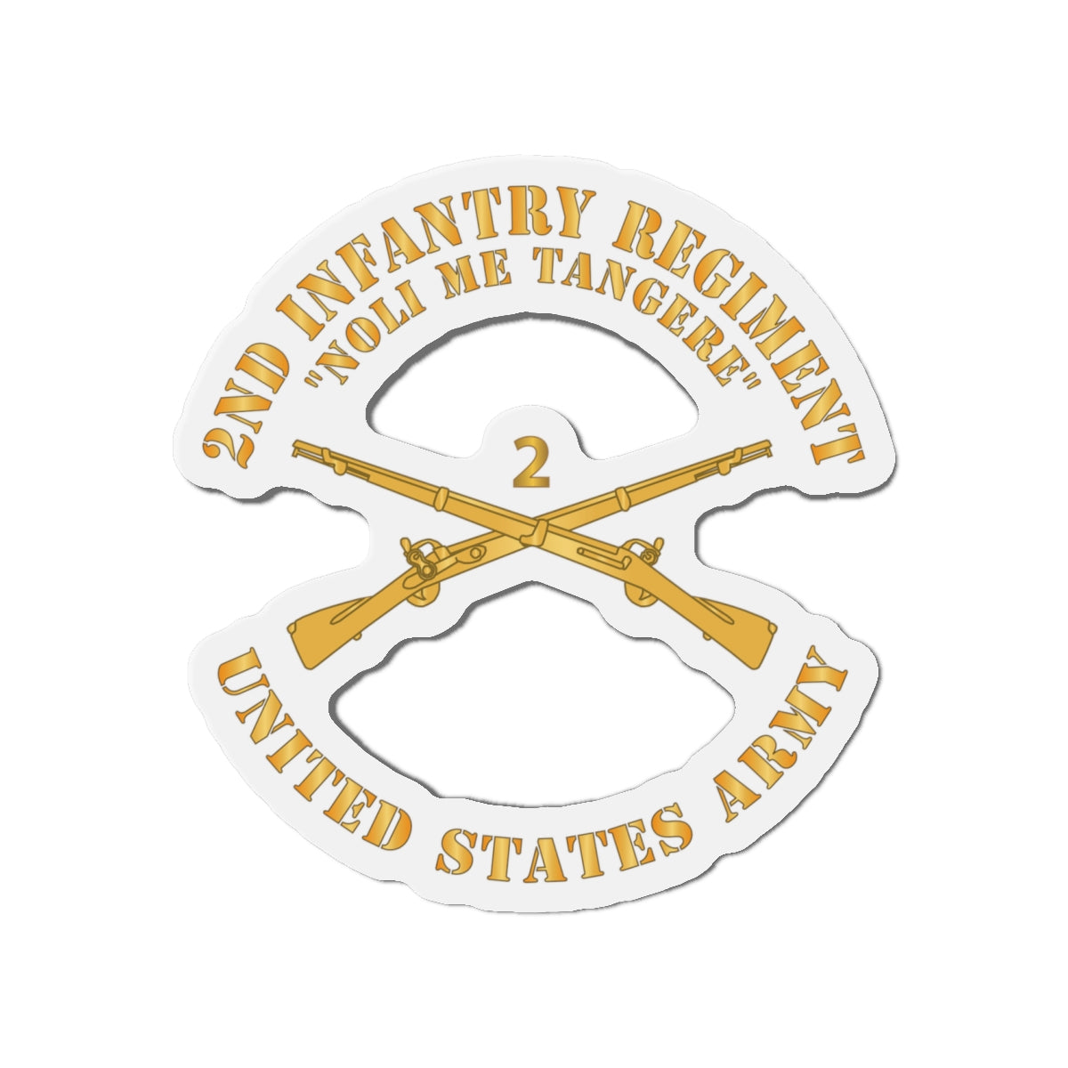 Die-Cut Magnets - Army - 2nd Infantry Regiment Branch - Noli Me Tangere - US Army X 300