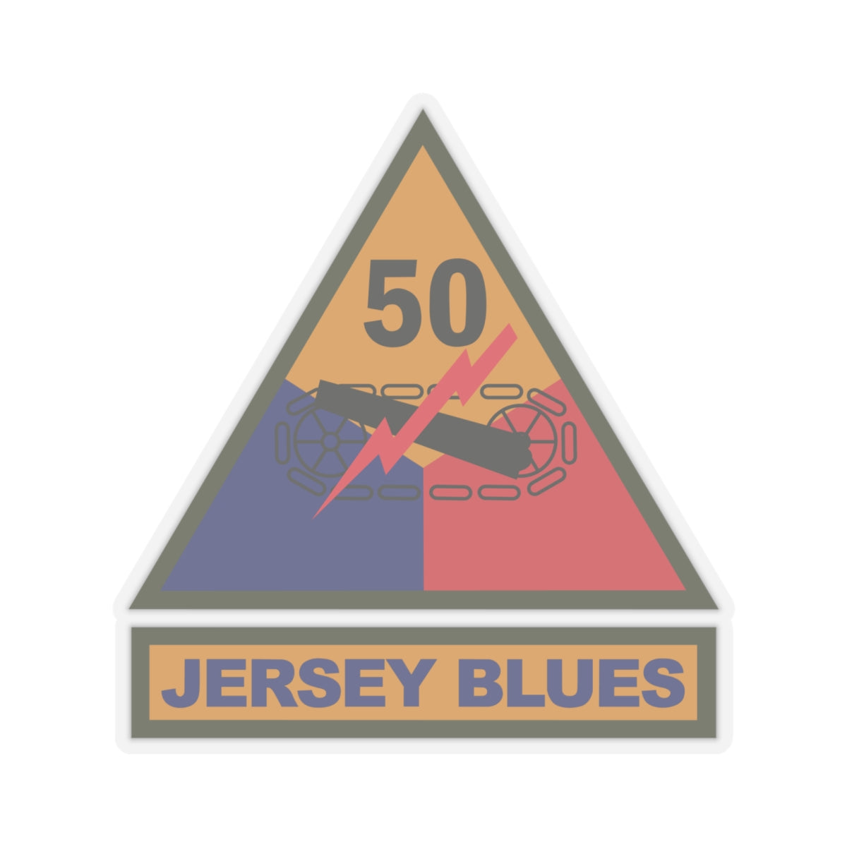 Kiss-Cut Stickers - SSI - 50th Armored Division w Name Tape X 300