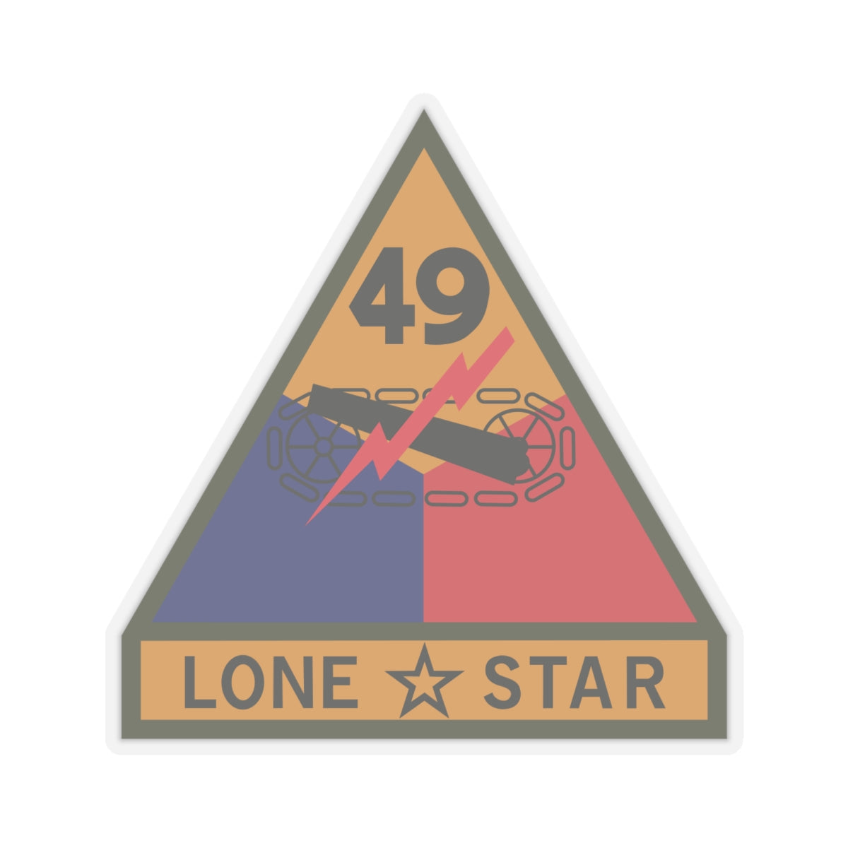 Kiss-Cut Stickers - SSI - 49th Armored Division w Name Tape X 300